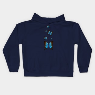 Blue Morpho Butterfly Lover Swarm Lepidoptera Entomology Kids Hoodie